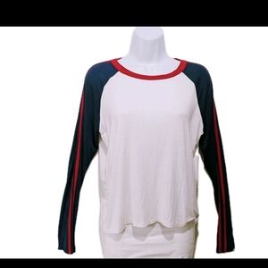 Hollister Long Sleeve Easy Tee M Raglan 90s Y2K Skater Grunge Baseball #2800